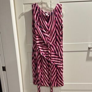 Diane Von Furstenberg Pink and Dark Blue Abstract Mini Dress